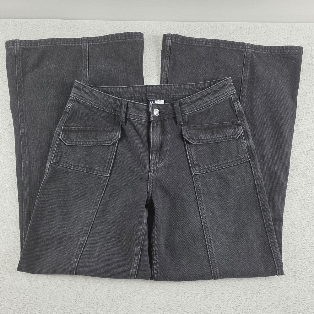 NEW Divided Wide-Leg Jeans Black Rigid Denim Women's 6 Grunge